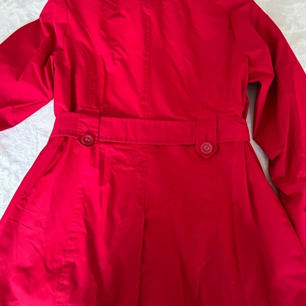 White Stag Womens Red Short Trench Coat - Picture 3 of 4